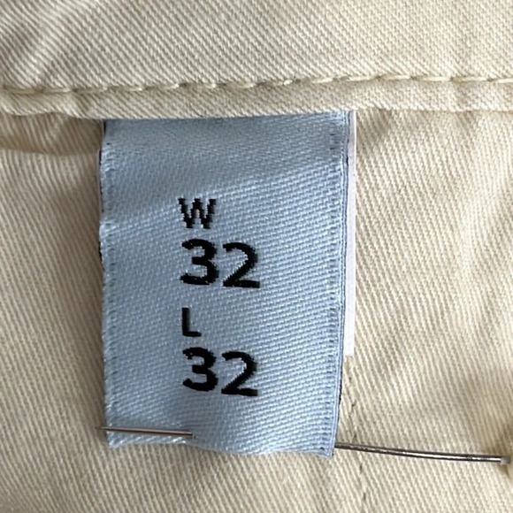Amendi Gunnar in Light Beige Organic Cotton Pleat Front Button Fly Pants - Sz 32 - Picture 6 of 9